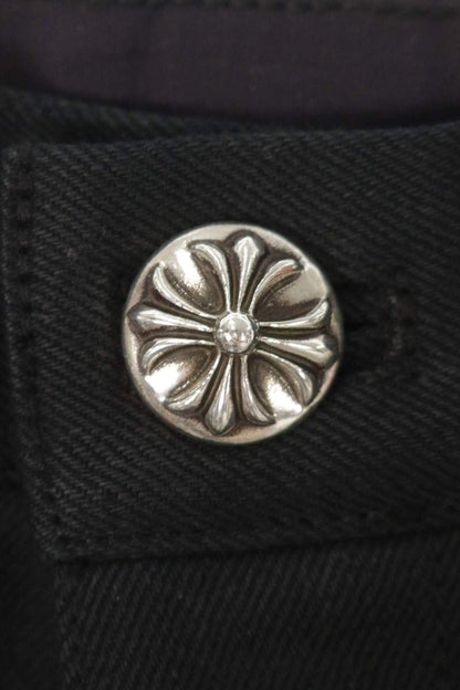 Chrome Hearts Street Sweeper Wide Denim Pants with Hem Straps — view 5