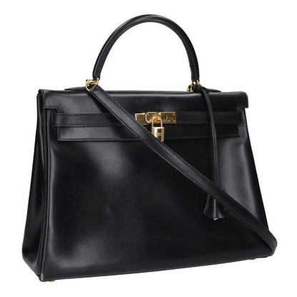 Hermes Kelly 35 Box Calf Leather Handbag 35