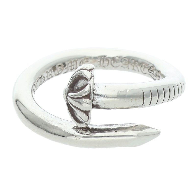 Chrome Hearts Nail Crsball Cross Ball Silver Ring