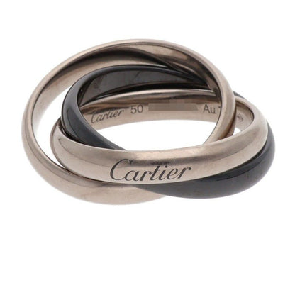 Cartier Trinity 18k White Gold Black Ceramic Ring
