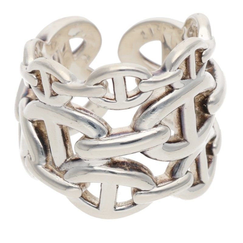 Hermes Chaine D'ancre Enchainee GM Silver Ring