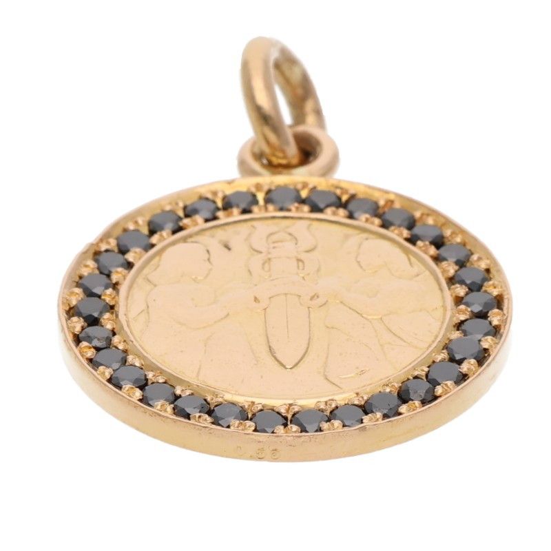 Chrome Hearts 22k Chrm Angl Mdl Angel Medal Charm Aftermarket Black Diamond — view 4