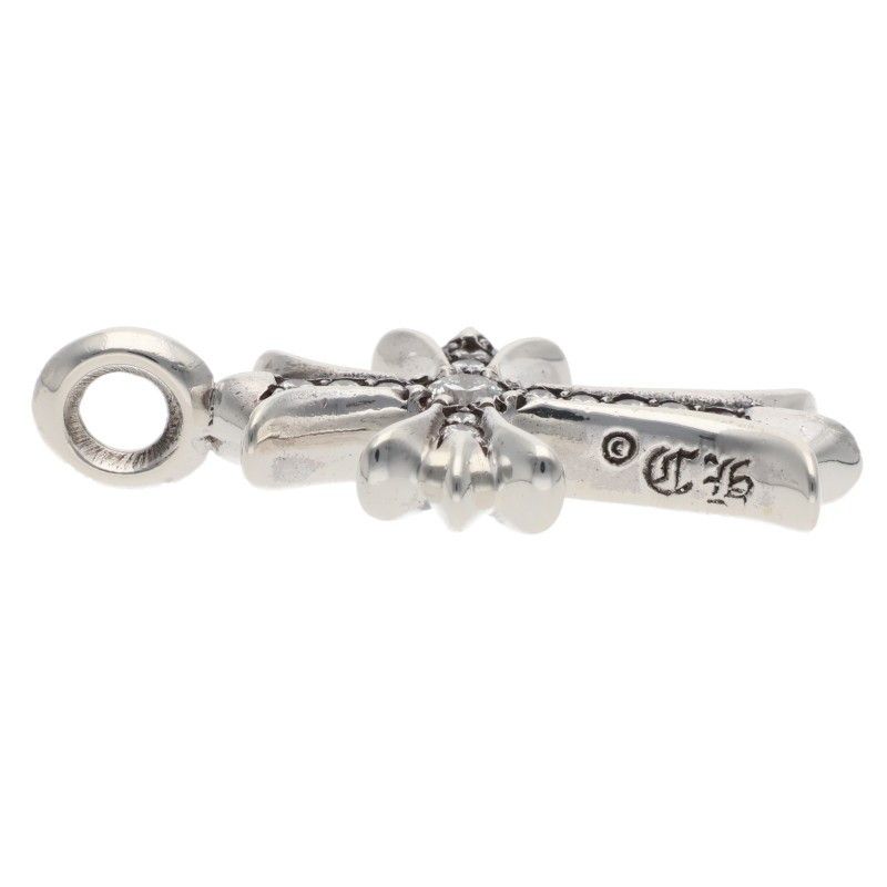 Chrome Hearts Tny Crsf P Dmnd Tiny Fat Cross Pave Diamond Pendant Silver — view 3