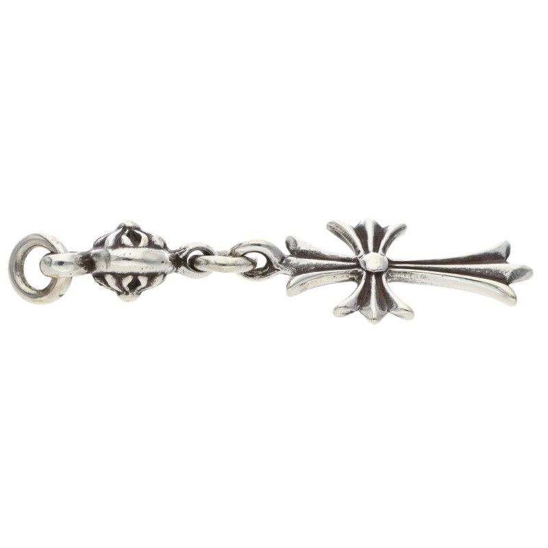 Chrome Hearts Tny CH Crs 1 Ball Tiny CH Cross Charm Vintage Silver Pendant — view 5