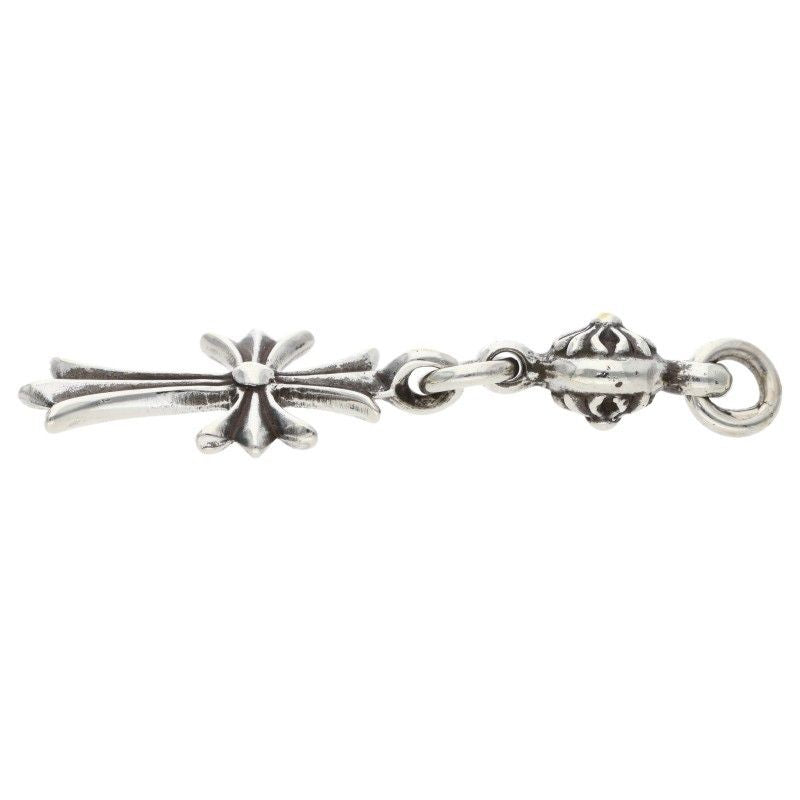 Chrome Hearts Tny CH Crs 1 Ball Tiny CH Cross Charm Vintage Silver Pendant — view 4