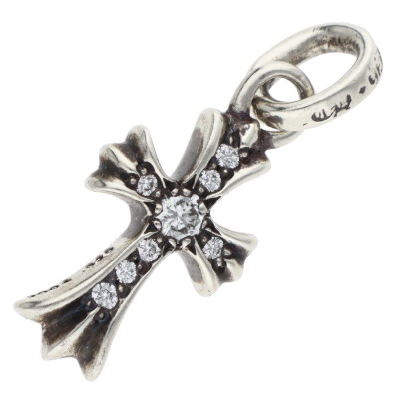 Chrome Hearts Crs Baby Fat P Dmnd Fat Pave Diamond Charm Silver Pendant