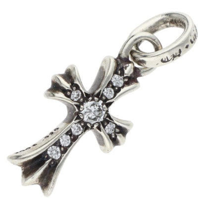 Chrome Hearts Crs Baby Fat P Dmnd Fat Pave Diamond Charm Silver Pendant