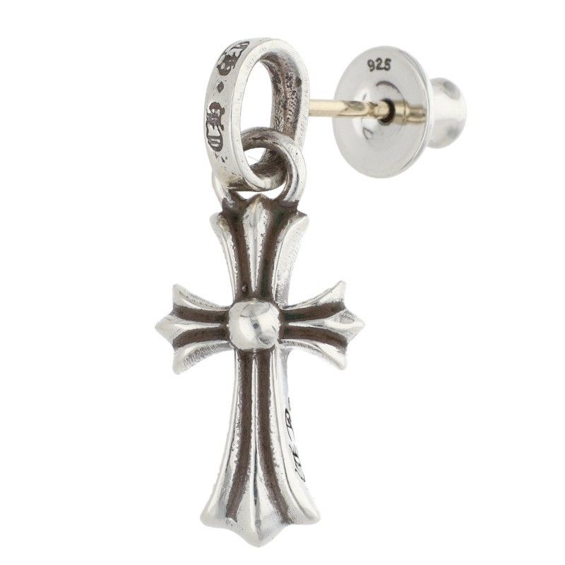 Chrome Hearts Bby Pprchn Baby Fat Drop Silver Earrings