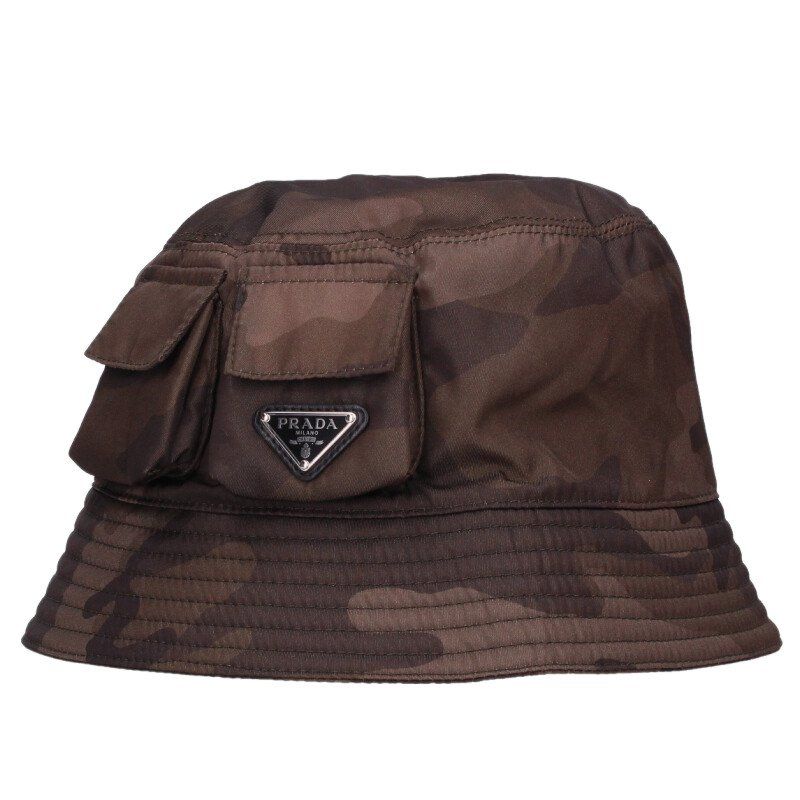 Prada Re-Nylon Triangle Logo Pouch Bucket Hat XL