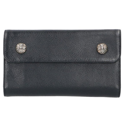 Chrome Hearts Wave Cross Ball Button Leather Wallet