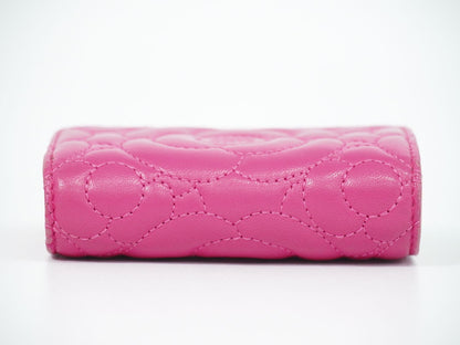 Chanel Camellia CC Logo Trifold Wallet Compact Leather Pink — view 5