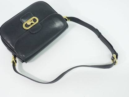 Celine Carriage Shoulder Bag Leather Navy — view 4