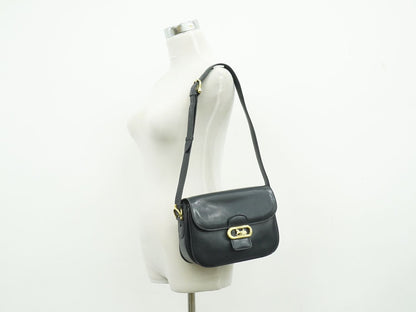 Celine Carriage Shoulder Bag Leather Navy — view 6