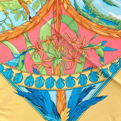 Hermes Scarf Carre 90 Yellow Multi Amazonia Silk — view 4