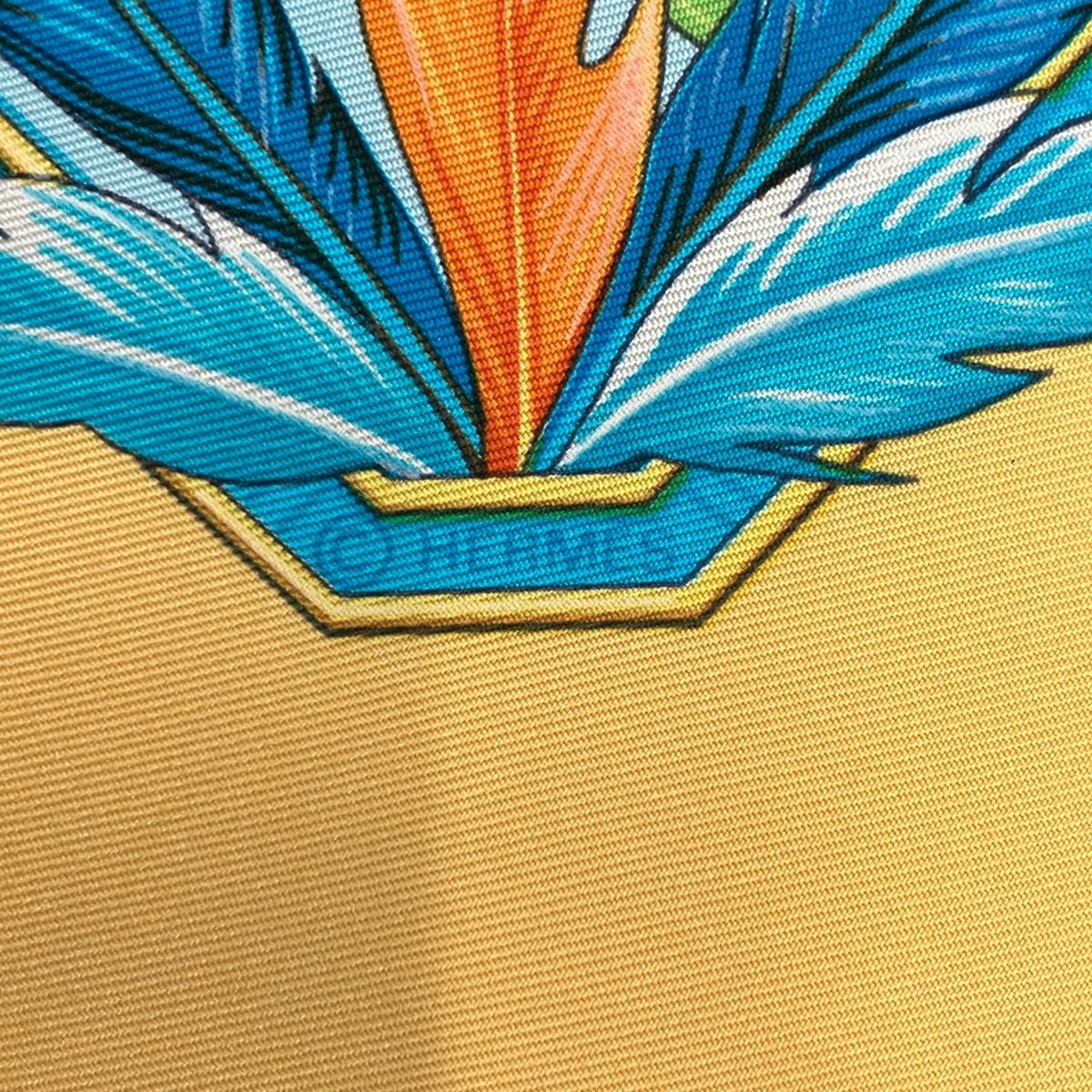Hermes Scarf Carre 90 Yellow Multi Amazonia Silk — view 2