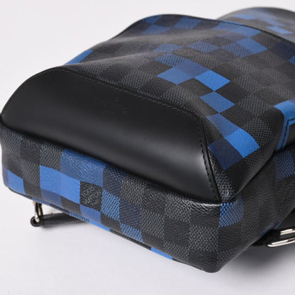 Louis Vuitton Belt Bag Black Blue Graphite Pi Creasing le Avenue Leather Canvas — view 5