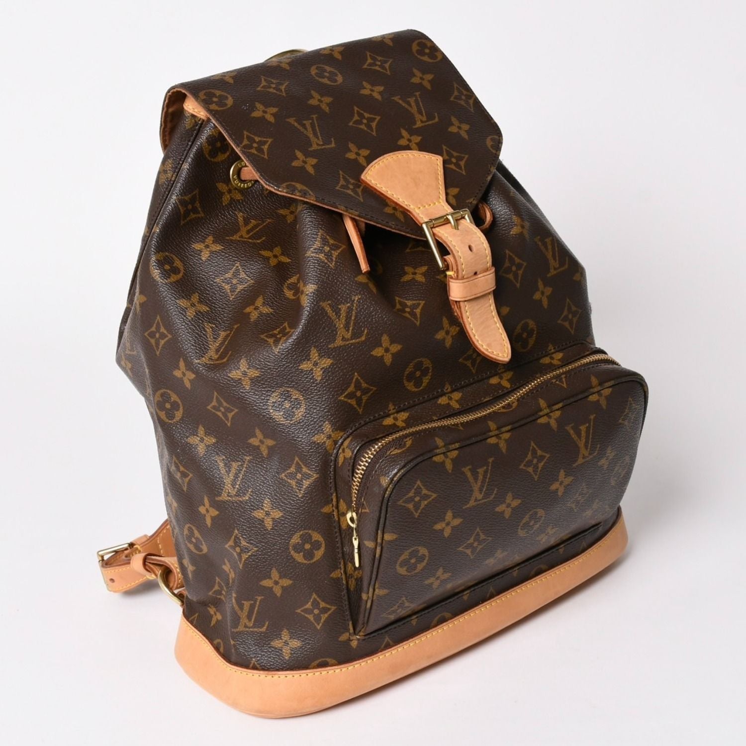 Louis Vuitton Monogram Montsouris GM Vachetta Leather Gold Backpack — view 3