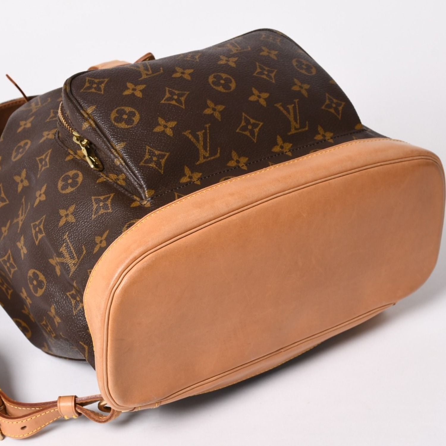 Louis Vuitton Monogram Montsouris GM Vachetta Leather Gold Backpack — view 6