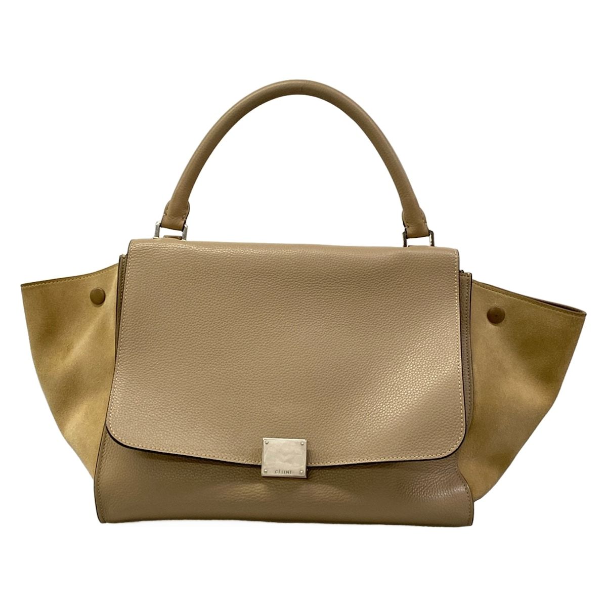 Celine Handbag Gray Beige Leather