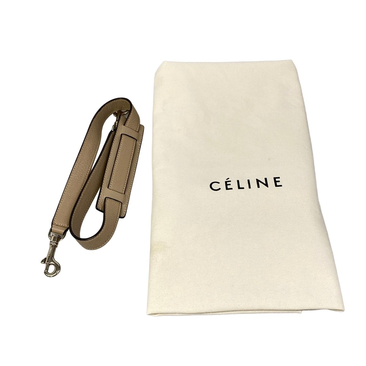 Celine Handbag Gray Beige Leather — view 8