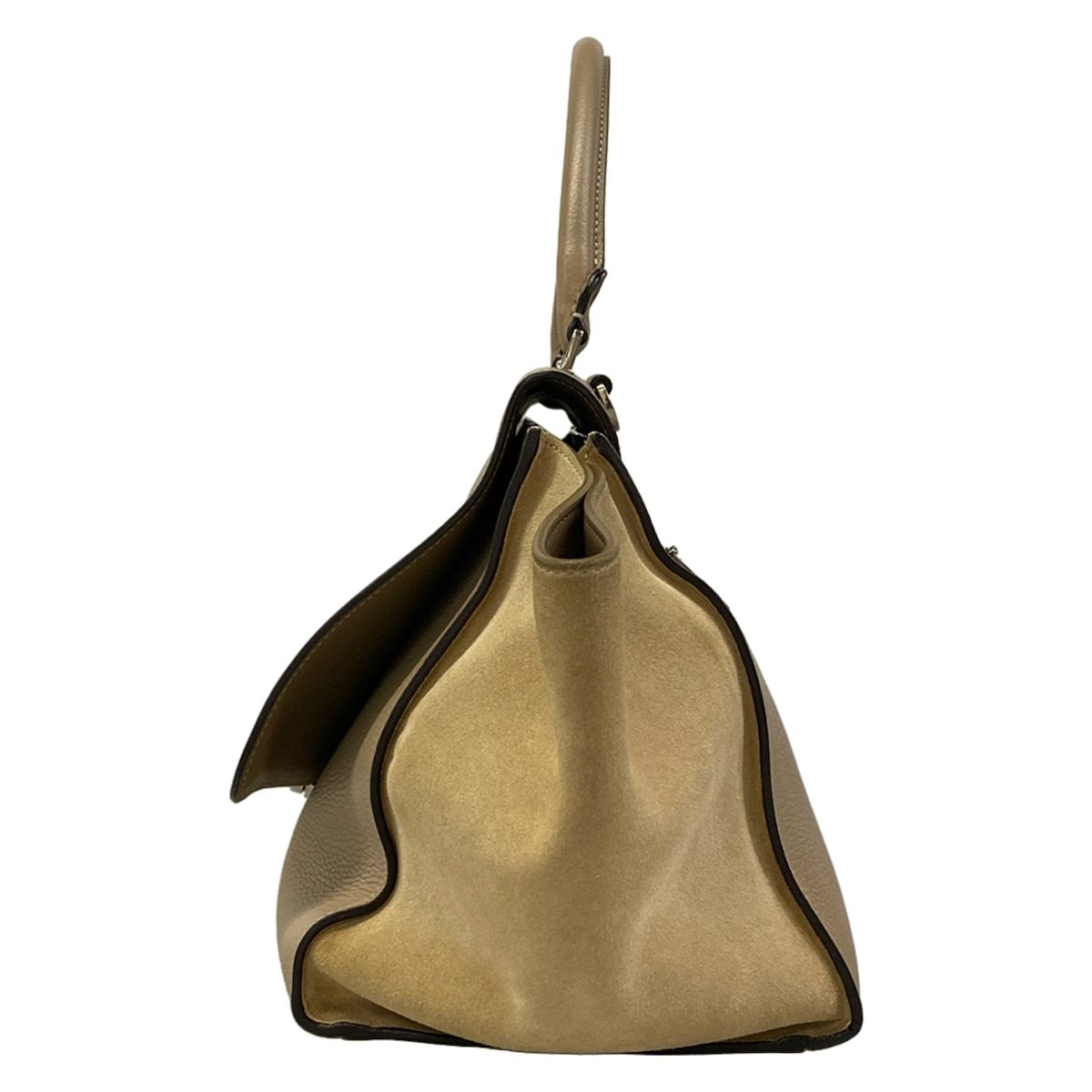 Celine Handbag Gray Beige Leather — view 4
