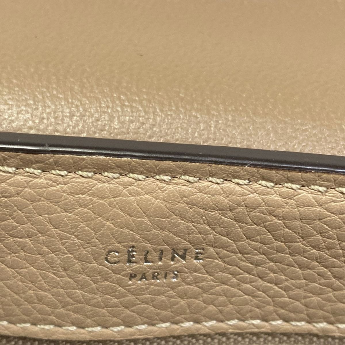 Celine Handbag Gray Beige Leather — view 9