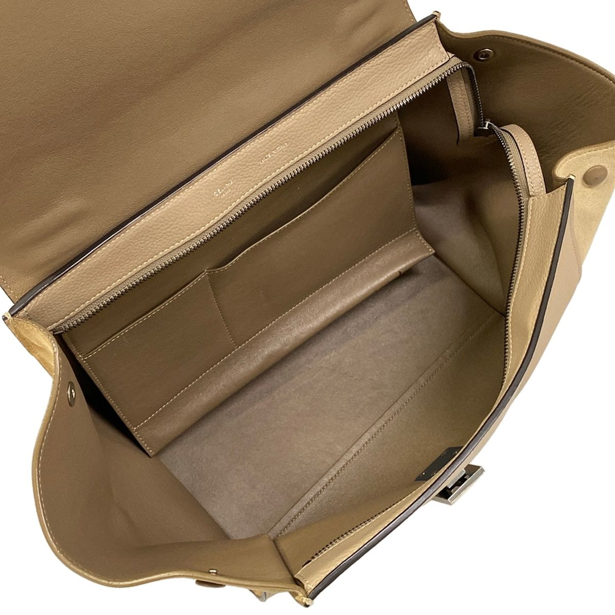 Celine Handbag Gray Beige Leather — view 7