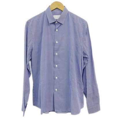 Prada Long Sleeve Shirt 42 XS Blue White Plaid Pattern