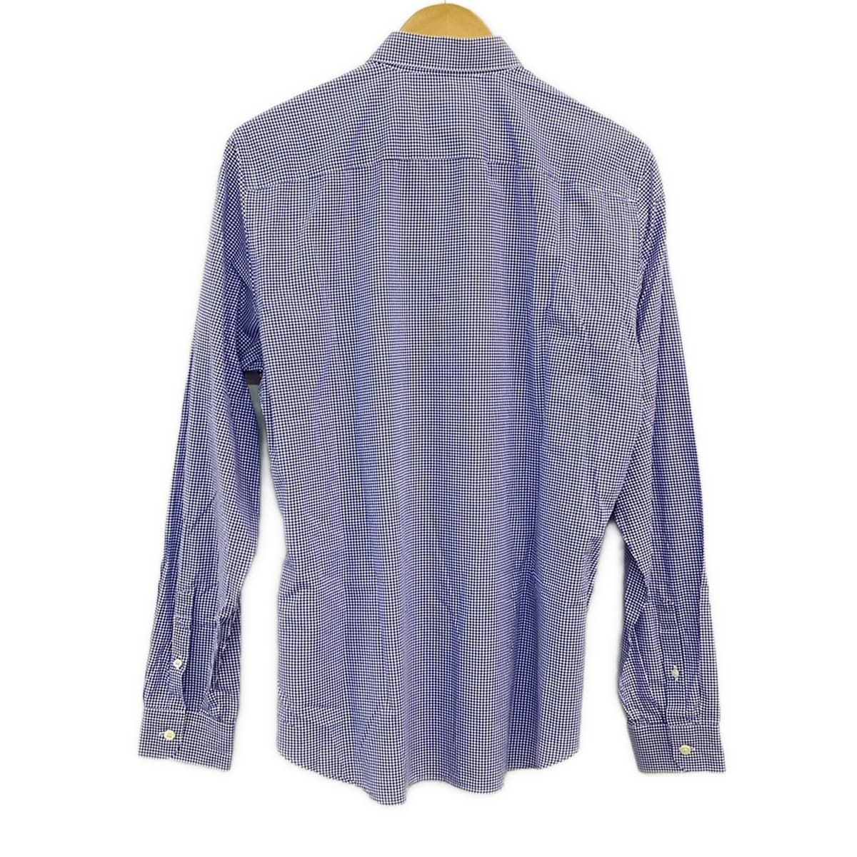 Prada Long Sleeve Shirt 42 XS Blue White Plaid Pattern — view 2