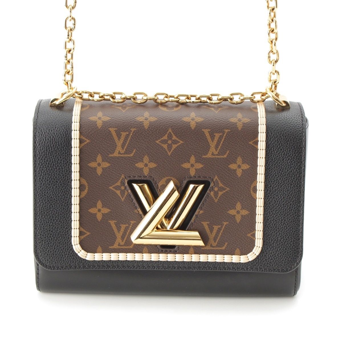 Louis Vuitton Twist Monogram Chain Shoulder Bag Brown