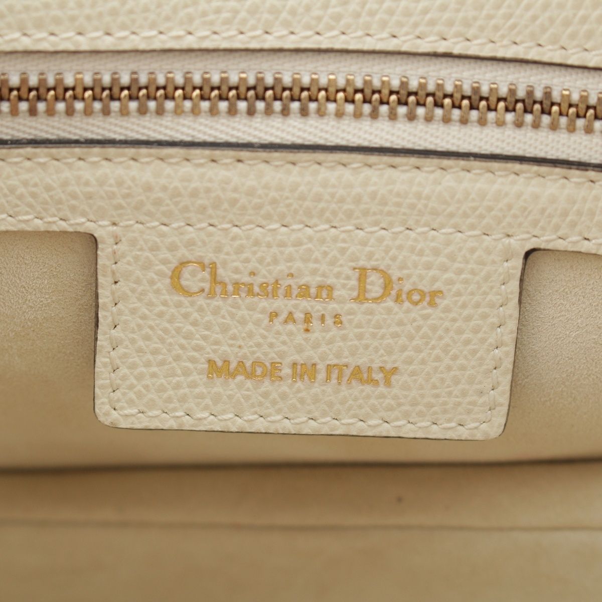Dior Leather Saddle Bag Shoulder White Latte — view 7