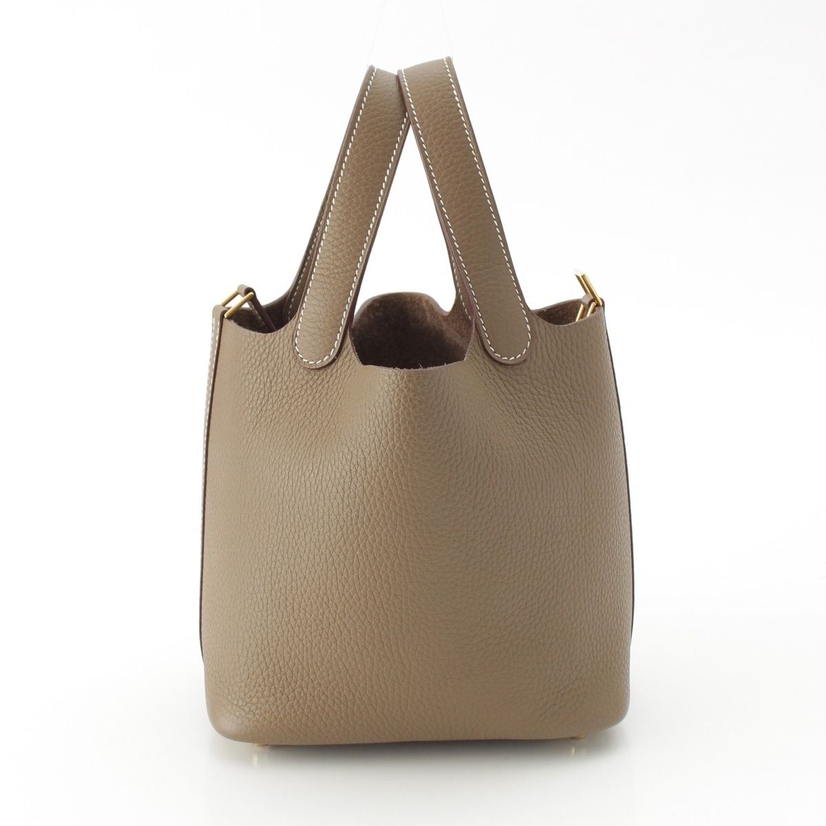 Hermes Picotin Lock Taurillon Handbag Gold Etoupe — view 4