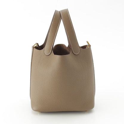 Hermes Picotin Lock Taurillon Handbag Gold Etoupe — view 4