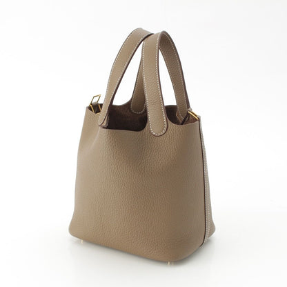 Hermes Picotin Lock Taurillon Handbag Gold Etoupe — view 2