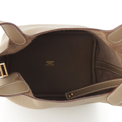 Hermes Picotin Lock Taurillon Handbag Gold Etoupe — view 6