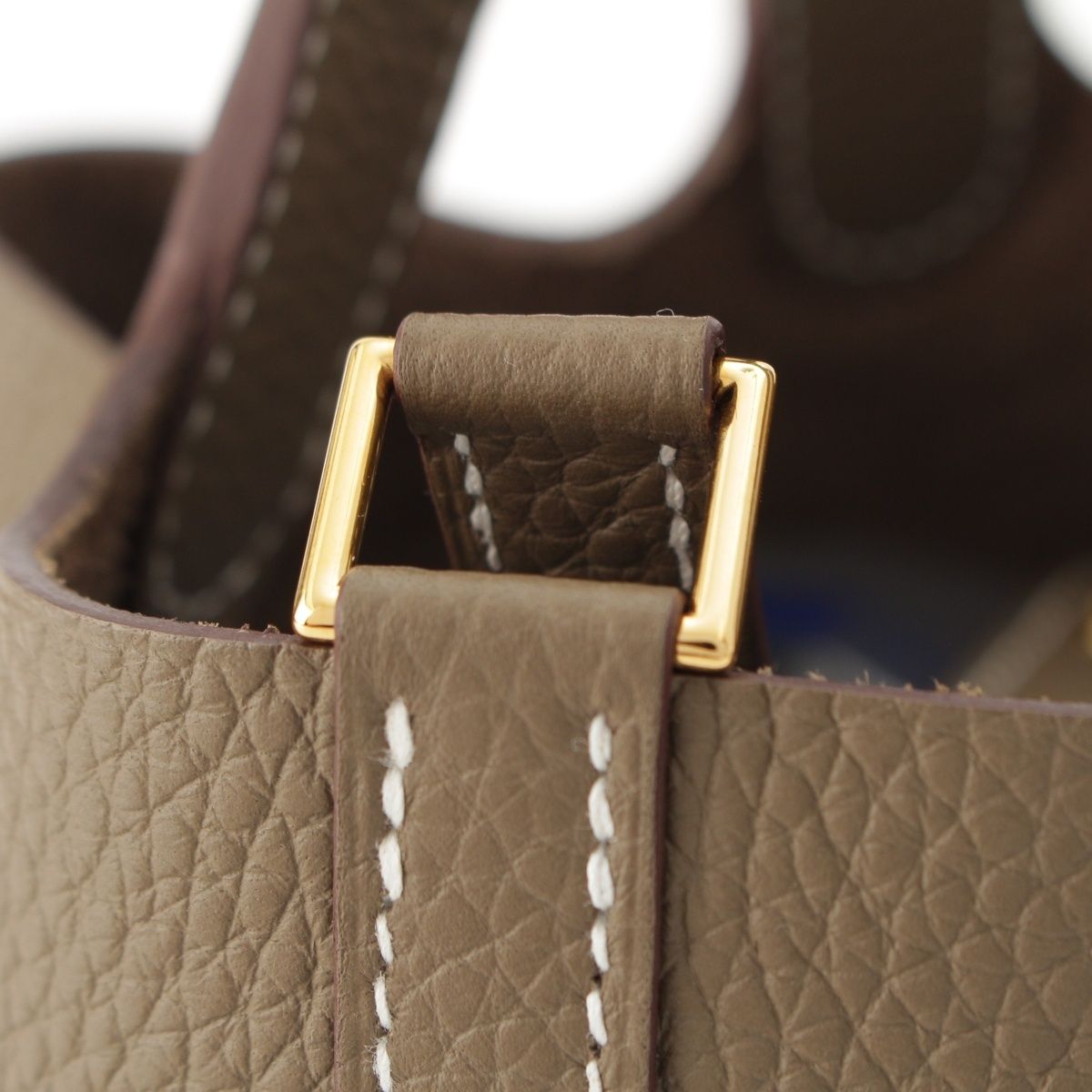 Hermes Picotin Lock Taurillon Handbag Gold Etoupe — view 9