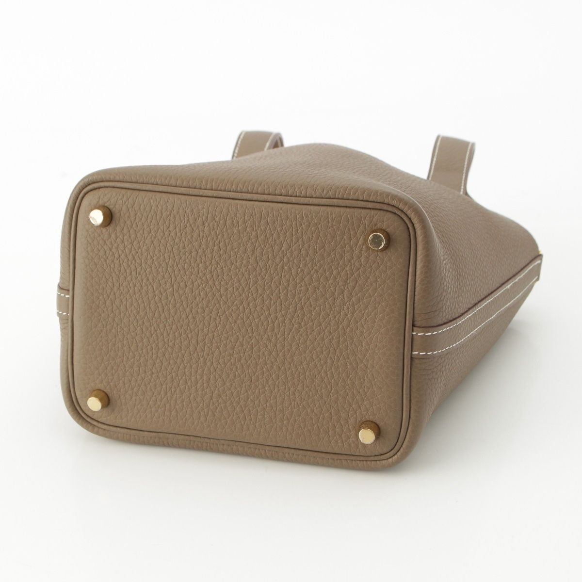Hermes Picotin Lock Taurillon Handbag Gold Etoupe — view 5