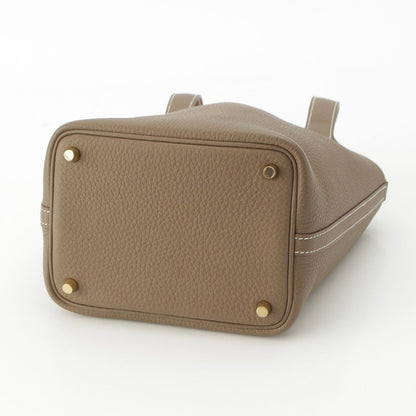 Hermes Picotin Lock Taurillon Handbag Gold Etoupe — view 5