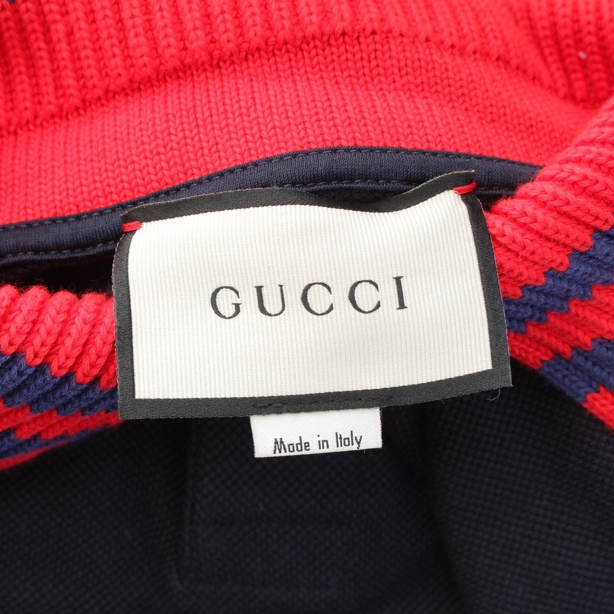 Gucci Cotton Tiger Pattern Short Sleeve Polo Shirt Navy — view 9