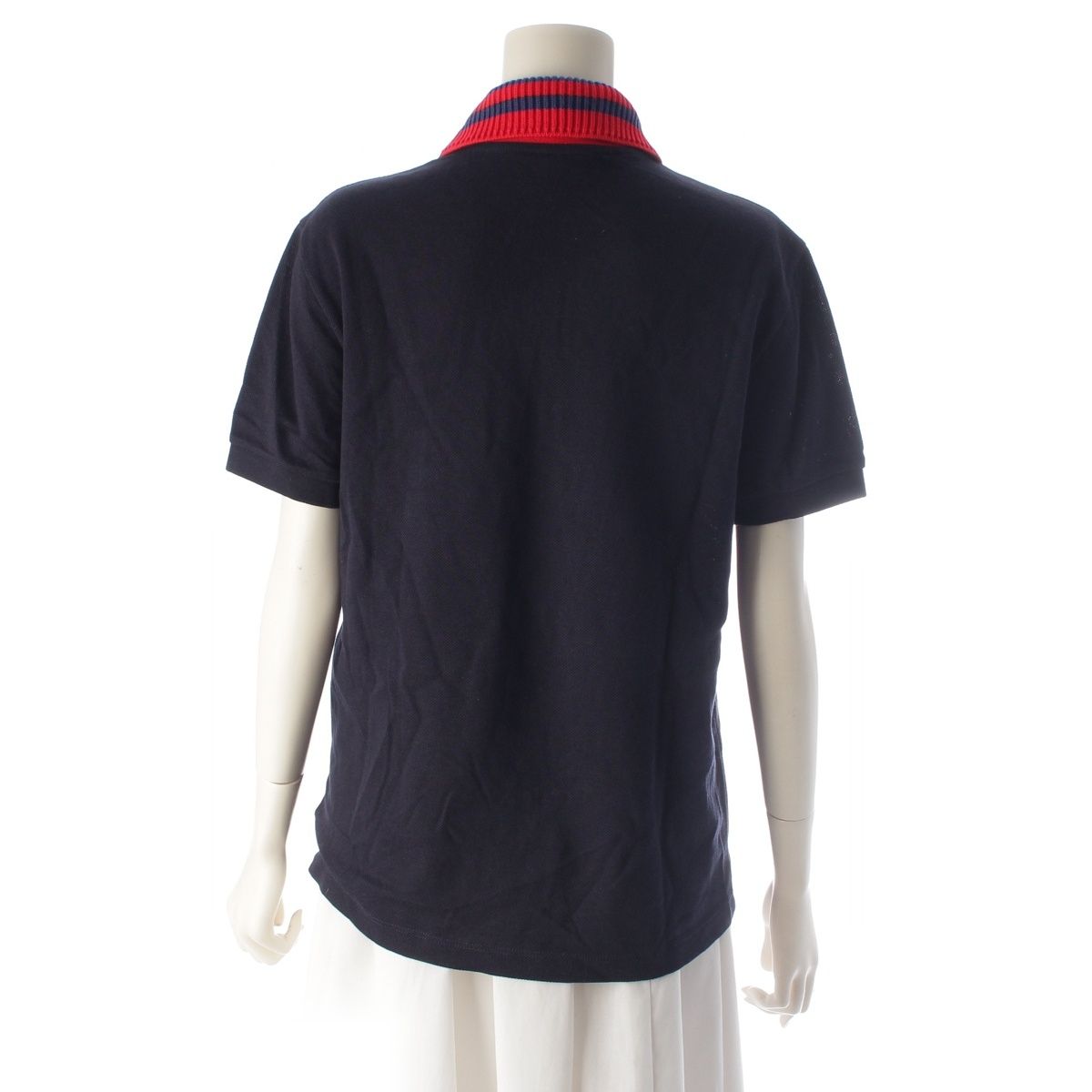 Gucci Cotton Tiger Pattern Short Sleeve Polo Shirt Navy — view 4