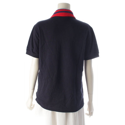 Gucci Cotton Tiger Pattern Short Sleeve Polo Shirt Navy — view 4