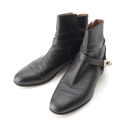 Hermes Neo Kelly Leather Silver Boots Shoes Shorts Black Brown 38