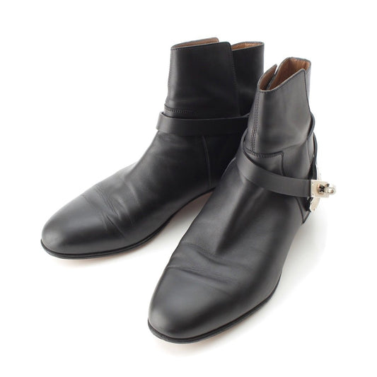 Hermes Neo Kelly Leather Silver Boots Shoes Shorts Black Brown 38