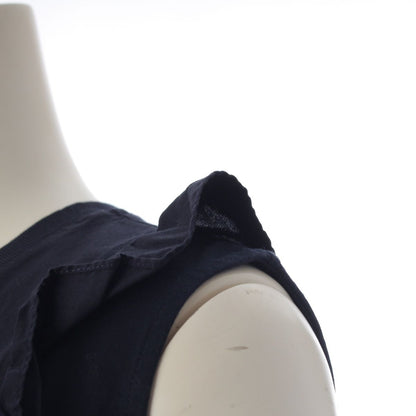 Prada Cotton Ruffle Ribbon Sleeveless Dress Navy XL — view 6