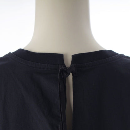 Prada Cotton Ruffle Ribbon Sleeveless Dress Navy XL — view 8