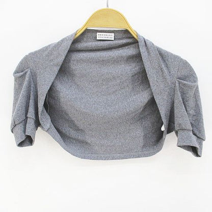 Brunello Cucinelli Short Sleeve Bolero Cardigan Knit Short Length Gray