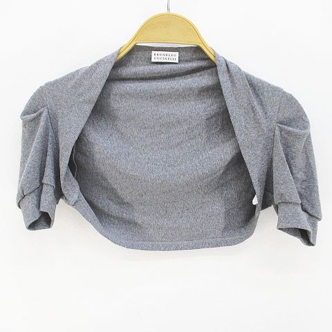 Brunello Cucinelli Short Sleeve Bolero Cardigan Knit Short Length Gray