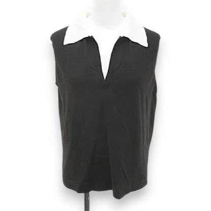Hermes Vest Sleeveless Knit Sweater Brown