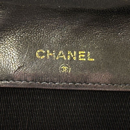 Chanel Wallet Bicolor Bifold Lambskin Black Gold Quilted Adult Logo — view 5