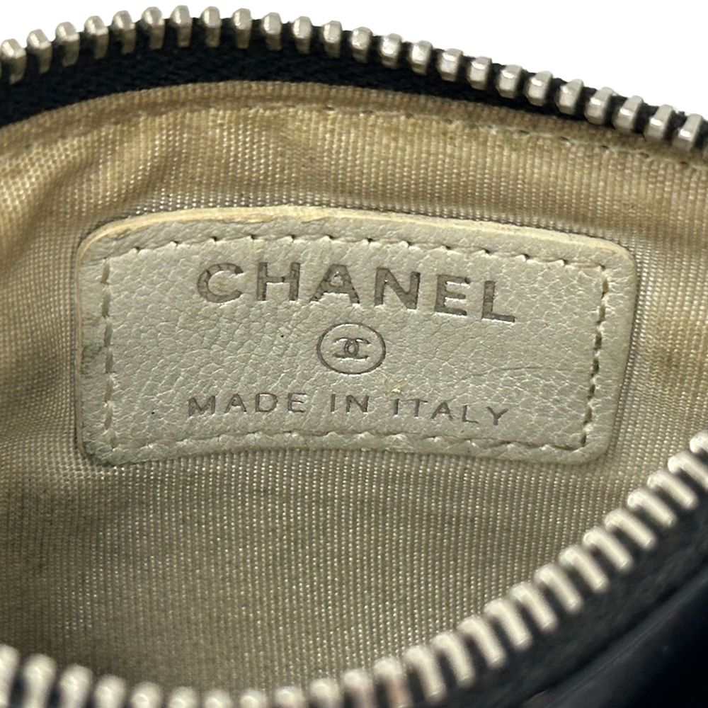 Chanel Wallet Coin Case CC Logo Leather Black Mini Small Compact — view 6